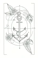 anchor, rose, compass, feathers tattoo design idea