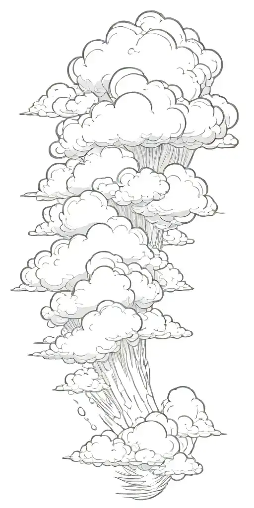 cloud surrounding background tattoo design idea
