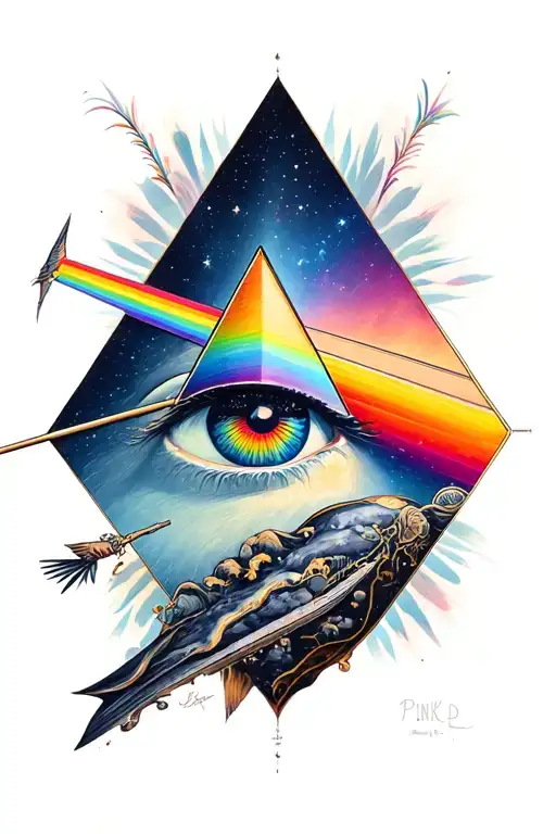 pink floyd prism tattoo design idea