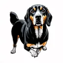 coonhound tattoo design idea