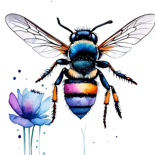 Ava Roman Manchester bee flying tattoo design idea