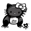 hello kitty style cute little Alliegator that says Allison  tattoo design idea