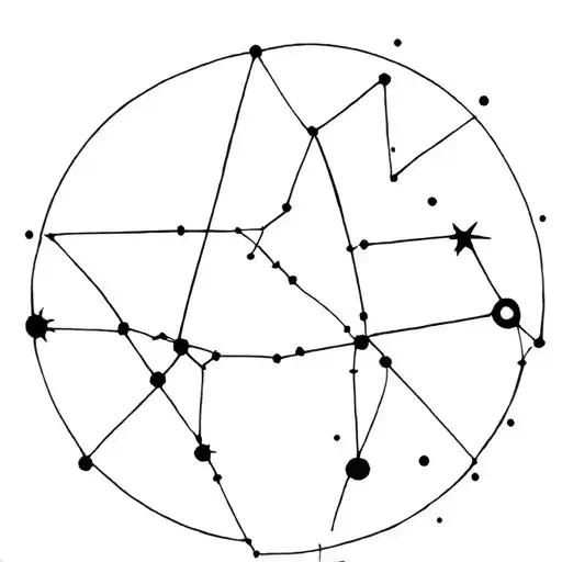 star constellation intertwined of Leo, scorpio, pices and libra tattoo design idea