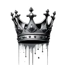 3D crown to slide down to cross going back tattoo design idea