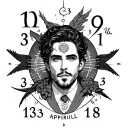 born 13April1981 male within my numerology inspired design tattoo design idea
