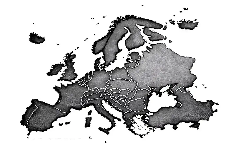 Europe map tattoo tattoo design idea
