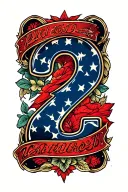 the number 2 tattoo design idea