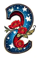 the number 2 tattoo design idea