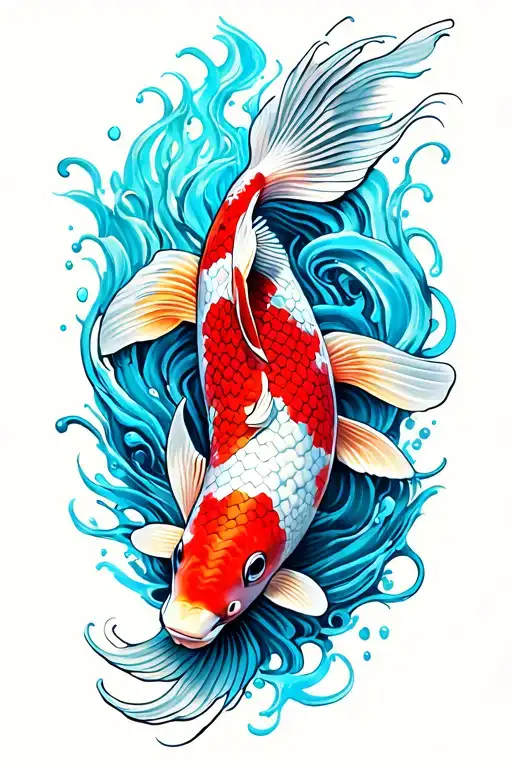 Koi fish tattoo design idea