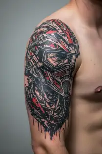 motocross rider head tattoo design idea