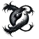 duality between good and evil balance mixed with yin tattoo design idea