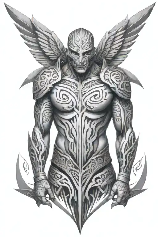 tribal, black, body armor, symetrical, shoulders, minimalist, magic, tattoo tattoo design idea