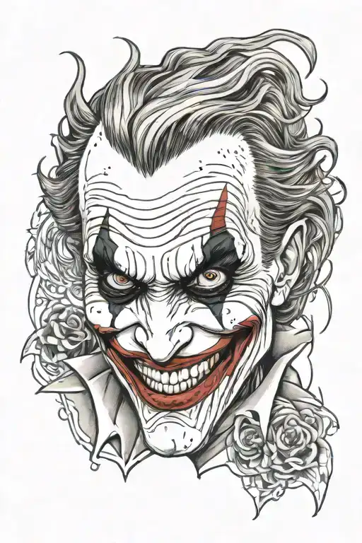 joker surrounded by ha ha ha tattoo design idea