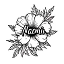 Naomi name written into a flower surrounded tattoo design idea