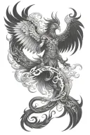 Wizard and phoenix tattoo tattoo design idea