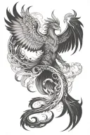 Wizard and phoenix tattoo tattoo design idea