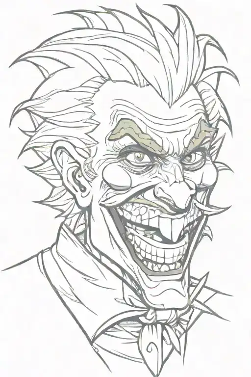  cartoon style funny joker   tattoo design idea