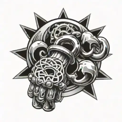 polish freedomand brass knuckles tattoo design idea