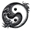 Samurai Yin Yang tattoo design idea