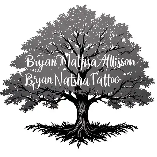 "Bryan Natasha Allison" "Bryan Natasha Allison" Tree with names incorporated tattoo design idea