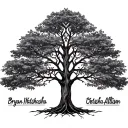 "Bryan Natasha Allison" "Bryan Natasha Allison" Tree with names incorporated tattoo design idea
