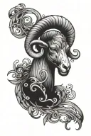 Aries, music notes emerging , rape survivor symbol, drug addiction recovery symbol tattoo design idea