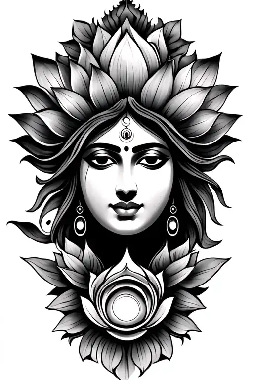 lotus, trishul with damru Surya and sudarshan chakra for my right hand in Single tatoo tattoo design idea