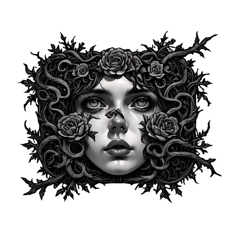 gothic vines surrounding tattoo design idea