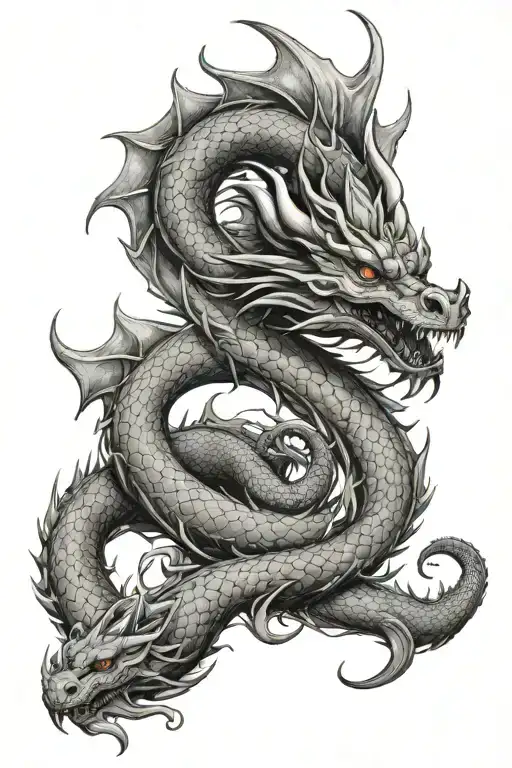 dragon, alchemy, as above so below design tattoo design idea