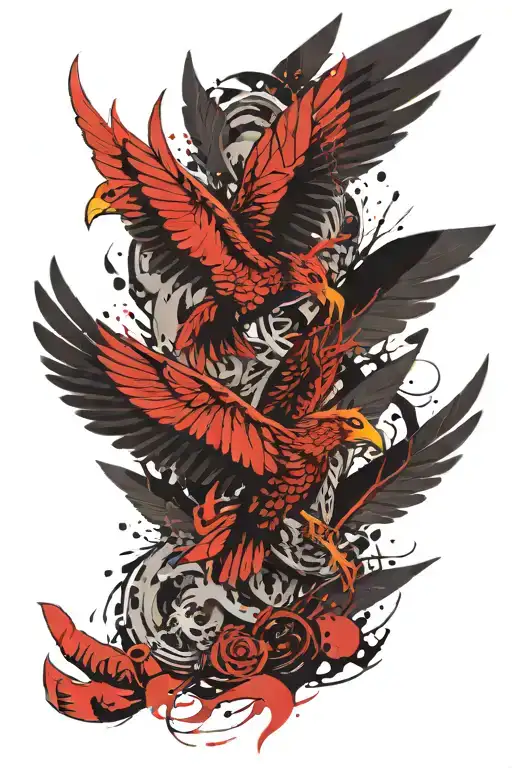 wings of fire and playboy tattoo design idea