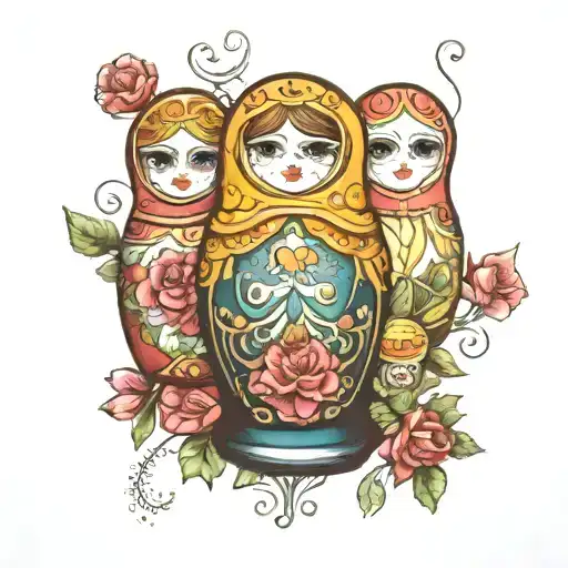 russian doll opened tattoo design idea