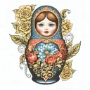 russian doll opened tattoo design idea