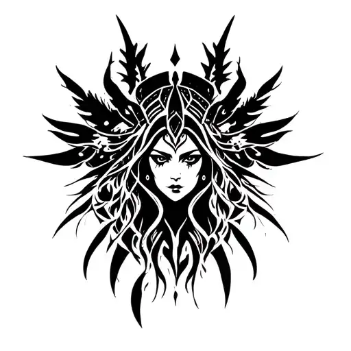 nemesis goddess of revenge tattoo design idea