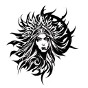nemesis goddess of revenge tattoo design idea