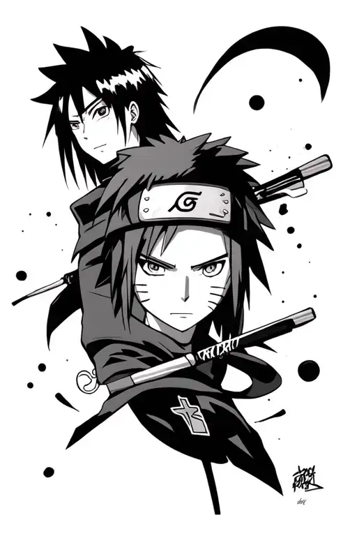 Naruto Uzumaki, sasuke uchiwa tattoo design idea