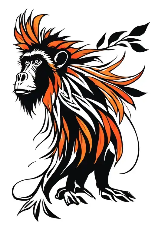 baboon tattoo design idea