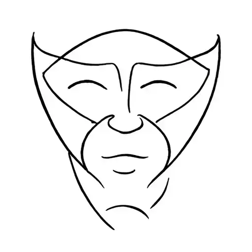 lucky mask tattoo design idea