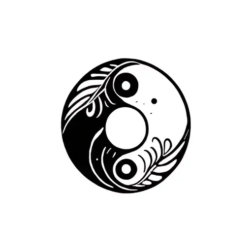 pisces symbol and yin yang tattoo design idea