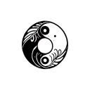 pisces symbol and yin yang tattoo design idea