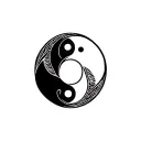 pisces symbol and yin yang tattoo design idea