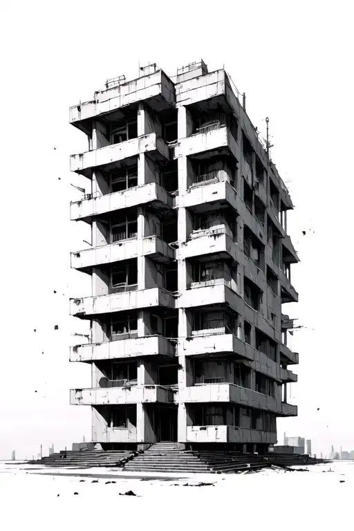 brutalism soviet brutalist architecture tattoo design idea
