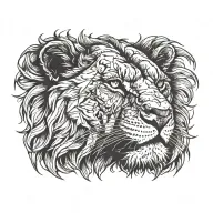 Roaring Lion head tattoo design idea