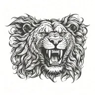 Roaring Lion head tattoo design idea