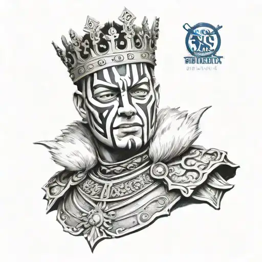 king baldwin mask tattoo design idea