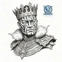 king baldwin mask tattoo design idea