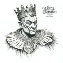 king baldwin mask tattoo design idea