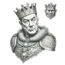 king baldwin mask tattoo design idea