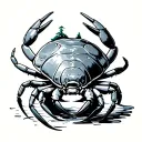 hermit crab with island on its shell tattoo design idea