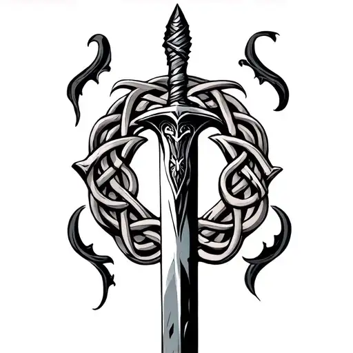 Celtic Dagger tattoo design idea