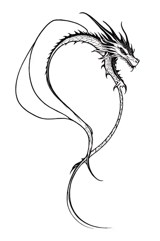 dragon flying tattoo design idea